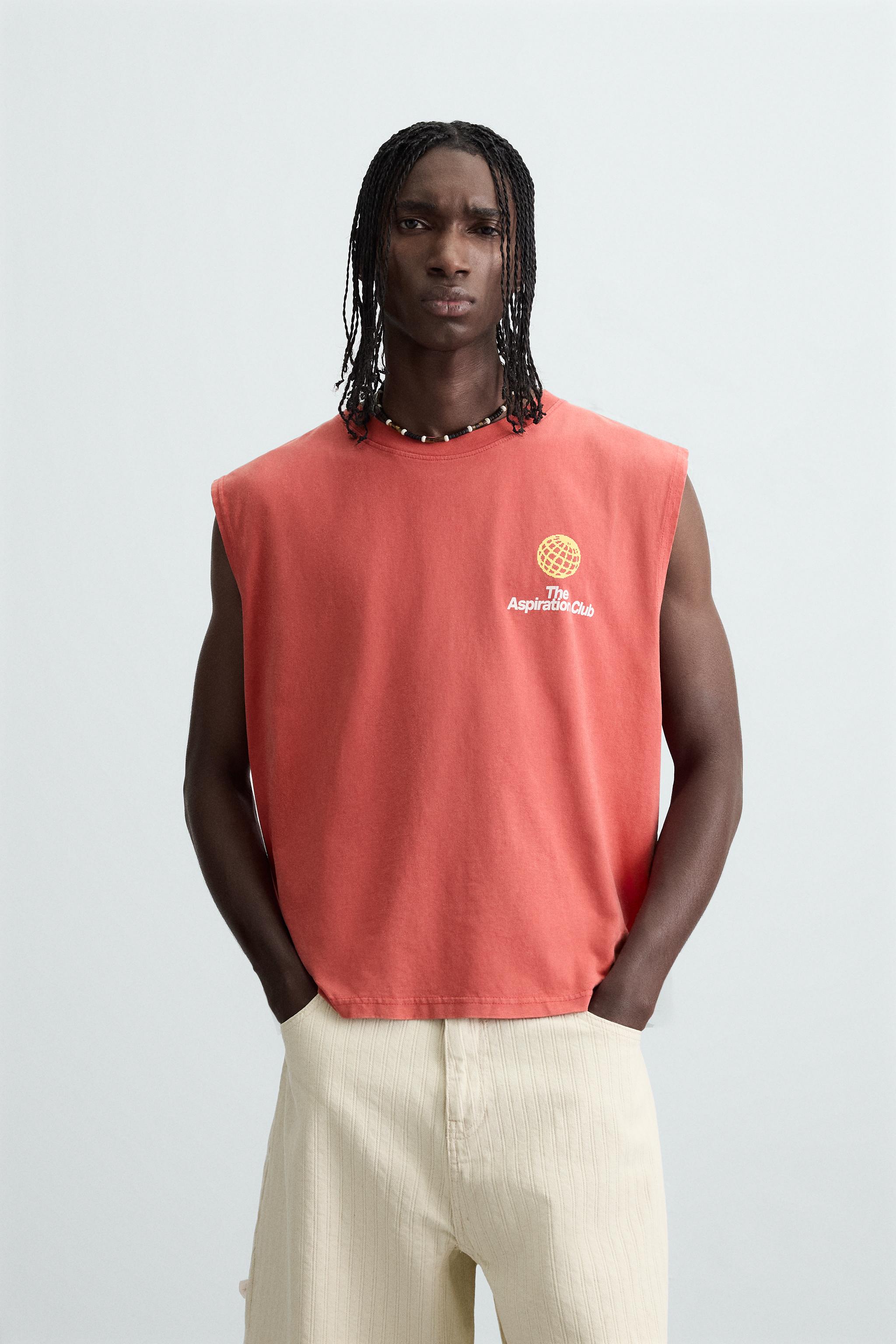 CONTRAST PRINT KNIT TANK TOP